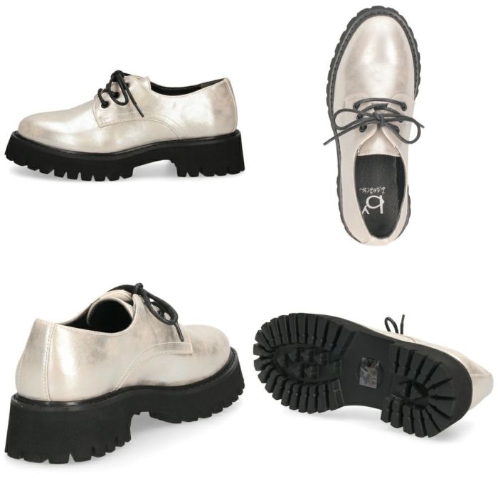 by あしながおじさん 厚底 レースアップ シューズ レディース 靴 おしゃれ マニッシュ 黒 ブラック ピンク シルバー アイボリー 軽量 ボリュームソール 8710505