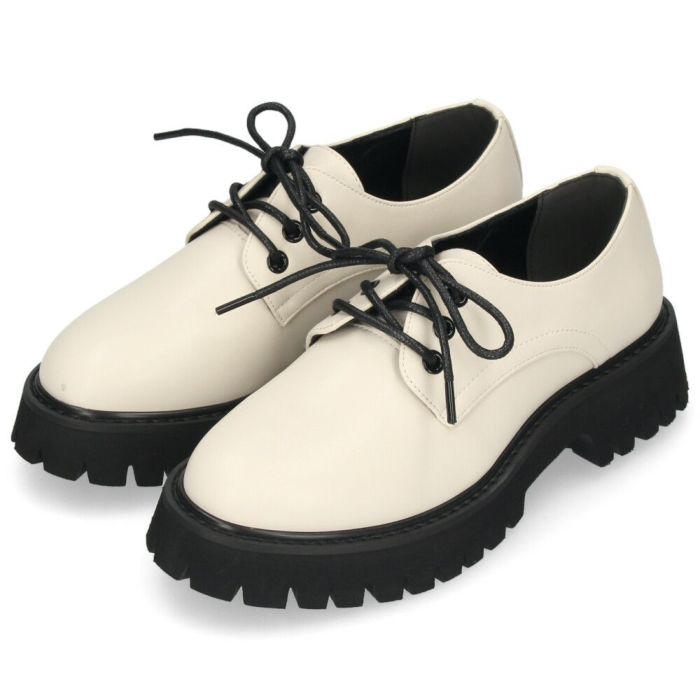 by あしながおじさん 厚底 レースアップ シューズ レディース 靴 おしゃれ マニッシュ 黒 ブラック ピンク シルバー アイボリー 軽量 ボリュームソール 8710505