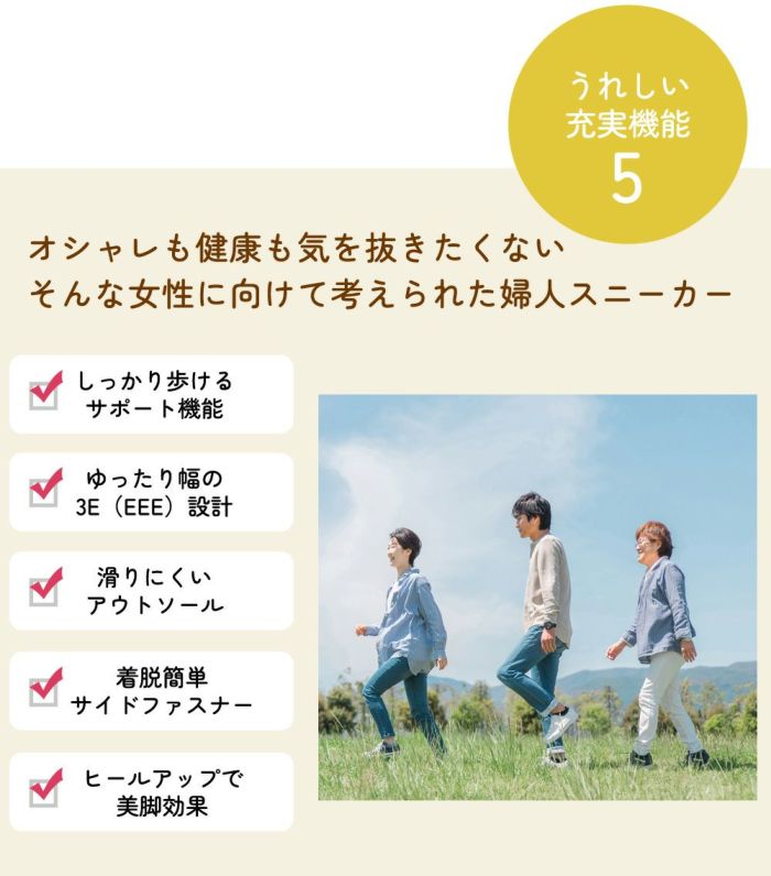 コンフォートシューズ スニーカー レディース 幅広 3E EEE ヒール ウエッジ ウェッジ 6cm サイドファスナー エアークッション レースアップ 紐 991401 991402 991404 Parade