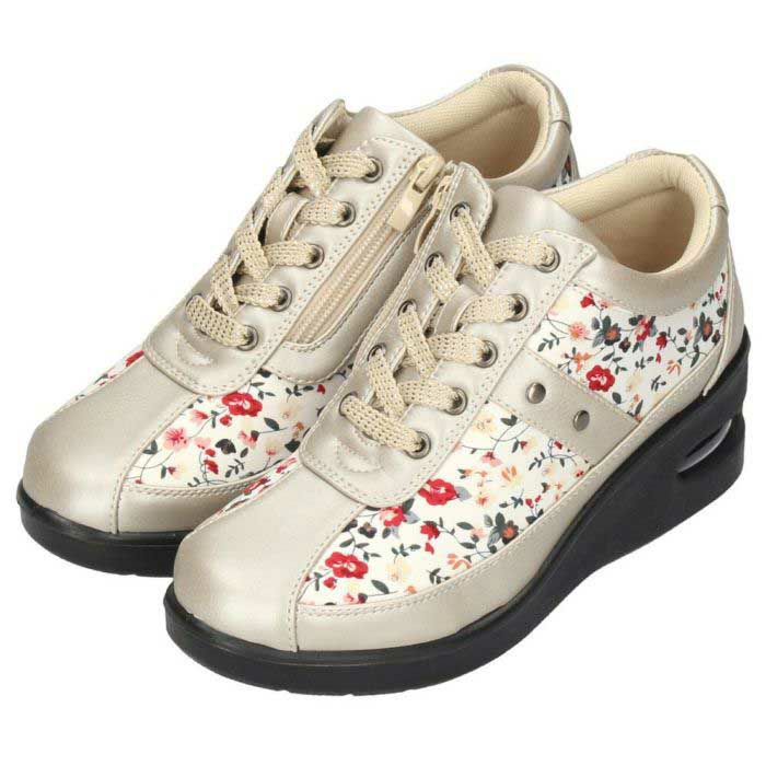 コンフォートシューズ スニーカー レディース 幅広 3E EEE ヒール ウエッジ ウェッジ 6cm サイドファスナー エアークッション レースアップ 紐 991401 991402 991404 Parade