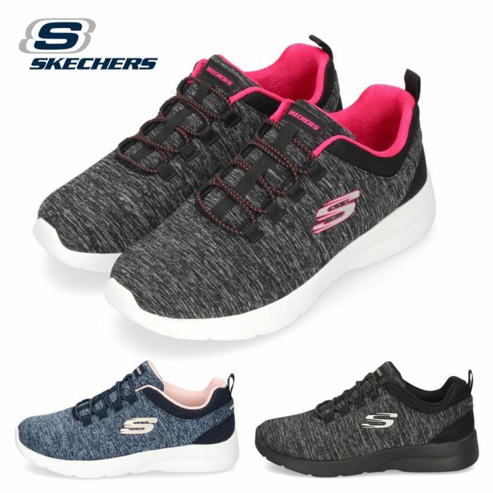 スケッチャーズ レディース スニーカー 黒 スリッポン 12965W ワイド 幅広 ゆったり 靴 SKECHERS ブラック ピンク ネイビー 