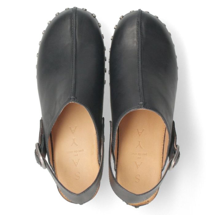 サボ サンダル レディース 厚底サンダル 黒 本革 ブラック ベージュ サヤ 51184 SAYA ミュールサンダル ストラップ 靴 2WAY 日本製