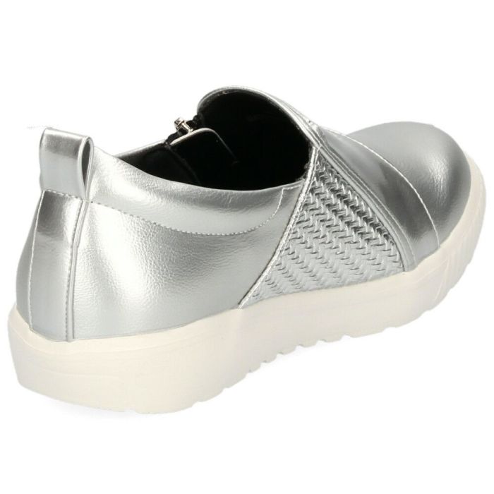 スリッポン スニーカー レディース ブラック 黒 シルバー ホワイト 軽量 履きやすい サイドファスナー 切り替え 白ソール スカンジナビアン フォレスト SF5416