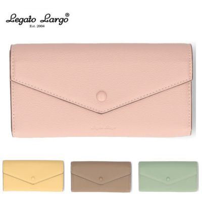 財布 レディース 長財布 大容量 くるみボタン スリム ピンク グレーベージュ イエロー ミントグリーン レガートラルゴ Legato Largo LJ-X0163