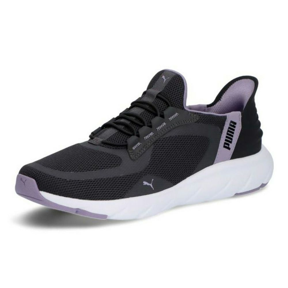 プーマ スニーカー メンズ スリッポン PUMA ソフトライド フレックス レース イーズイン ワイド ランニングシューズ 軽量 幅広 309901 ブラック ネイビー グレー