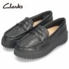 クラークス ローファー レディース 靴 厚底 レザーシューズ 軽量 本革 ブラック ホワイト Clarks Torhill Penny トーヒルペニー 26174870 26176357