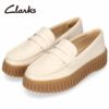 クラークス ローファー レディース 靴 厚底 レザーシューズ 軽量 本革 ブラック ホワイト Clarks Torhill Penny トーヒルペニー 26174870 26176357