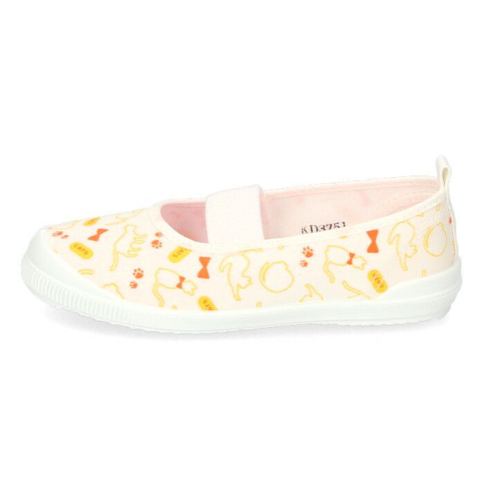 アサヒシューズ 上履き キッズ ジュニア 女の子 S04 KD37512 ベージュ バレーシューズ 子供 靴 2E ゴムバンド ズック スリッポン 日本製