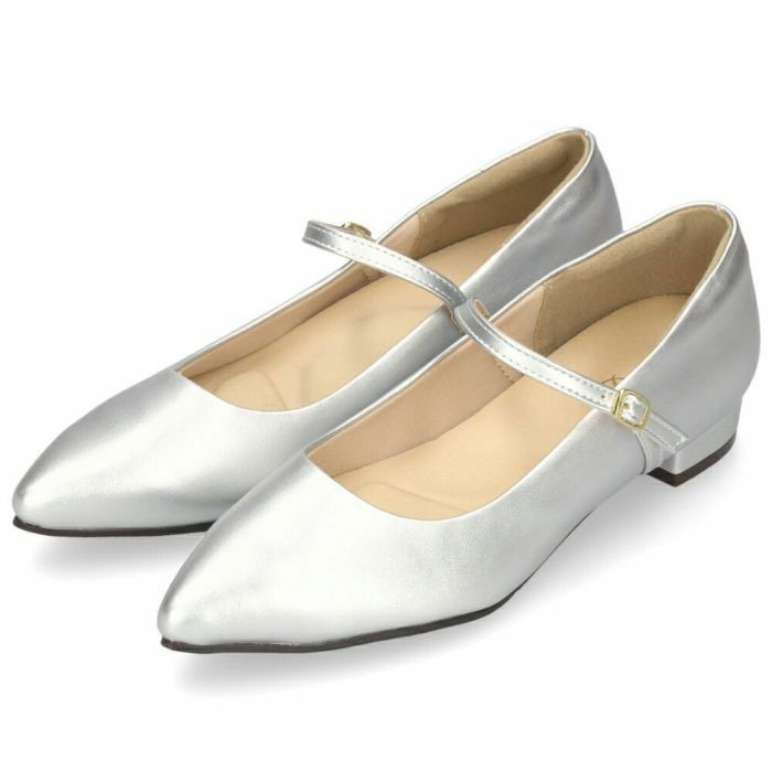 パンプス ローヒール ストラップ 痛くない シルバー 黒 ブラック 大きいサイズ 小さいサイズ レディース ポインテッド ヒール2cm Parade 23070