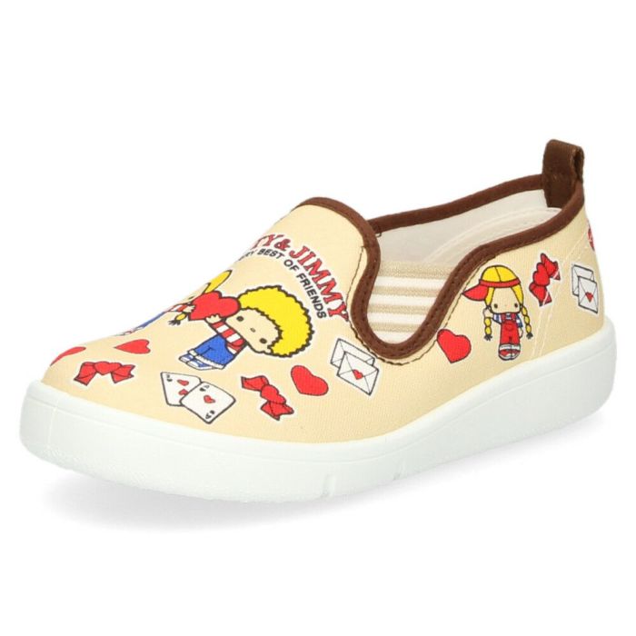 ハローキティ パティ＆ジミー サンリオ スリッポン スニーカー キッズ 幅広 ゆったり 3E 日本製 女の子 アサヒシューズ P081 KC35511 KC35512