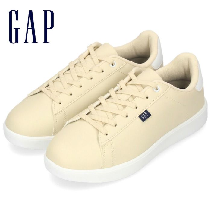 ギャップ スニーカー メンズ レディース 軽い 靴 コートスニーカー ホワイト ブラック GAP GPU12401 ベージュ 黒 ローカット 軽量 クッション性
