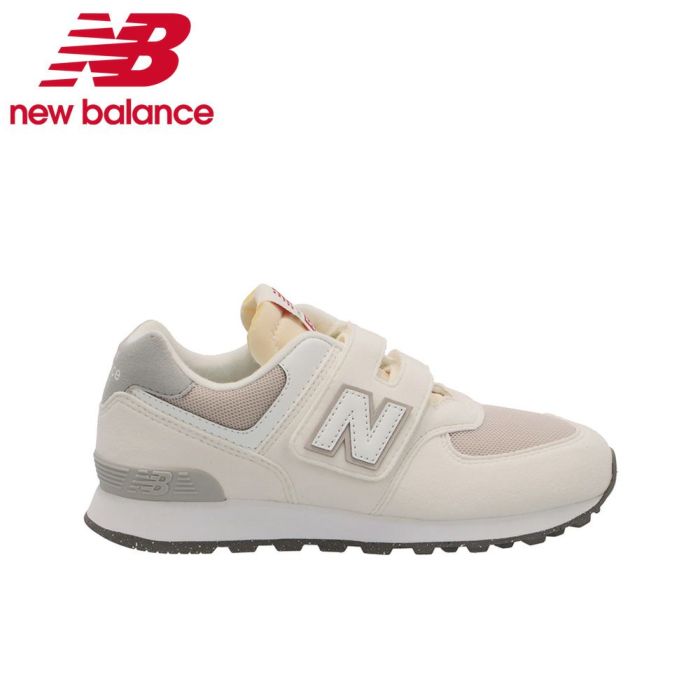 ニューバランス スニーカー キッズ ジュニア シューズ 白 new balance PV574 RCD ホワイト ワイズW 子供 靴 男の子 女の子 ベルクロ 面ファスナー