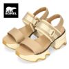 ソレル サンダル レディース SOREL キネティック インパクト スリングバック ヒールサンダル ブラック 黒 ベージュ ギザギザソール 厚底  スポサン 本革 クッション性 NL4951
