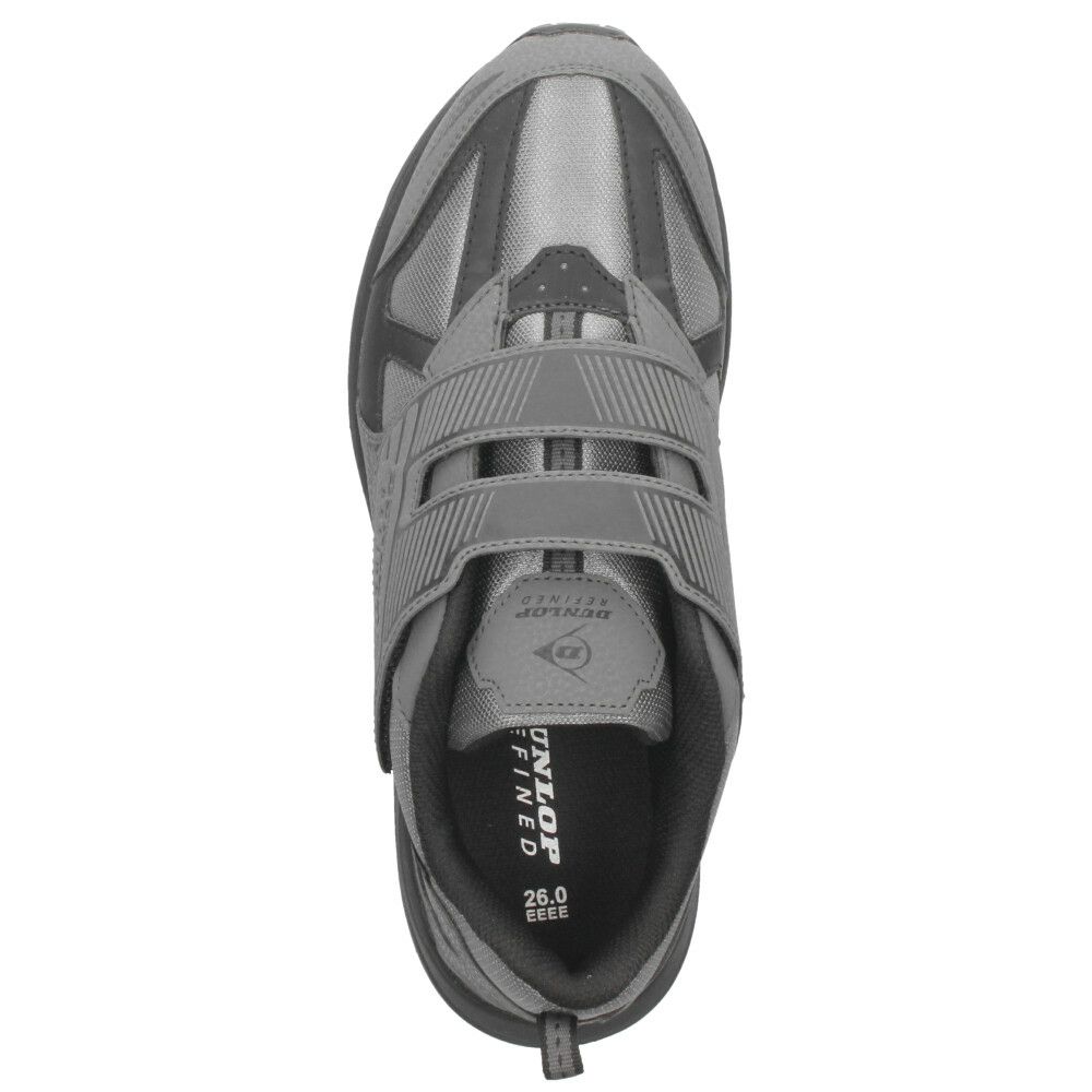 ダンロップ 靴 防水 スニーカー メンズ リファインド 黒 ブラック グレー 幅広 4E ワイド 軽量 面ファスナー DUNLOP REFINED DM2018