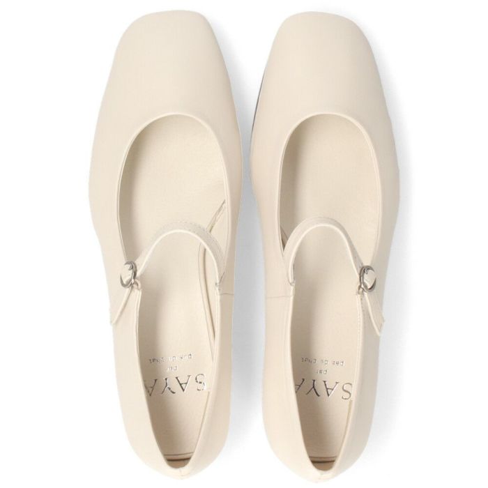 パンプス レディース ストラップパンプス 黒 本革 ブラック アイボリー サヤ 51187 SAYA メリージェーンシューズ スクエアトゥ 日本製 靴