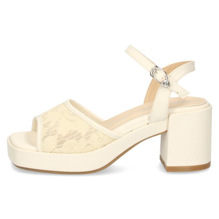 サンダル レディース アンクルストラップ レース 太ヒール 透け感 7センチ ヒール シースルー スクエアトゥ Parade 992804