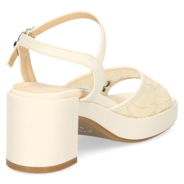 サンダル レディース アンクルストラップ レース 太ヒール 透け感 7センチ ヒール シースルー スクエアトゥ Parade 992804