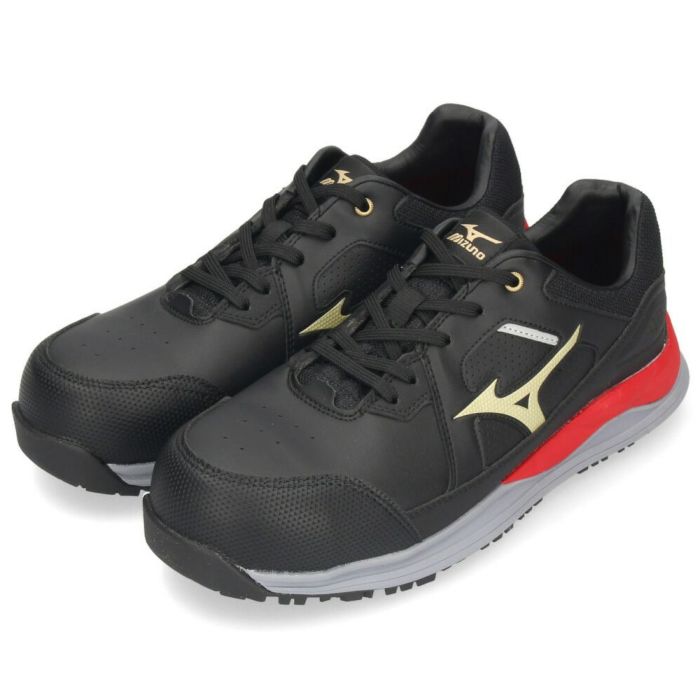 安全靴 ミズノ オールマイティ HWII 11L 紐 ローカット F1GA2400 09 ブラック ホワイト 幅広 EEE メンズ ワーキングシューズ MIZUNO