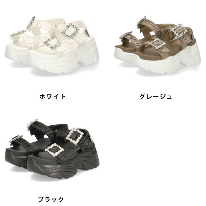 サンダル レディース 厚底 ベルト スポサン スポーツサンダル 2本ベルト マジックテープ かかとあり 歩きやすい キレイめ アウトドア フェス Parade 415