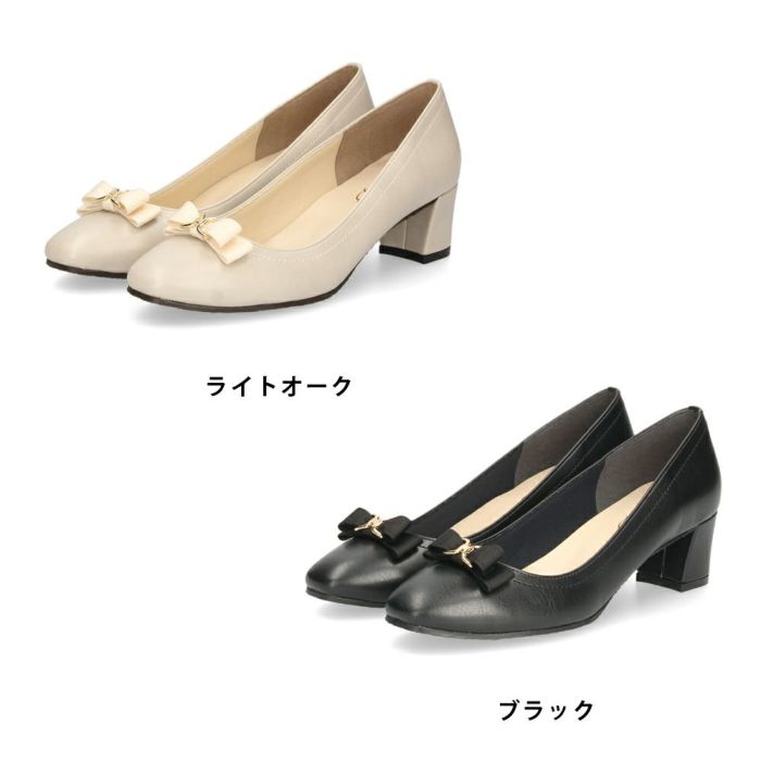 パンプス リボン レディース 日本製 結婚式 パーティ フォーマル ドレス ローヒール 5cm 入園式 入学式 卒園式 卒業式  Parade 4576