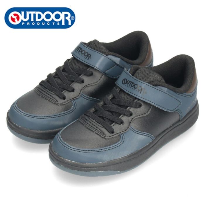 キッズ ジュニア スニーカー 通学 シューズ ゴム紐 ベルクロ アウトドアプロダクツ KE77011 KE77012 KE77013 KE77014 子供 靴 3E ゆったり 幅広