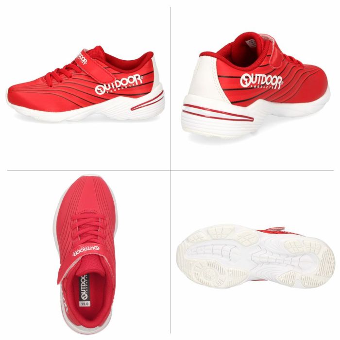 キッズ スニーカー ジュニア ランニングシューズ ゴム紐 ベルクロ アウトドアプロダクツ J200 KE77001 KE77002 KE77003 KE77004 子供 靴 3E ゆったり 幅広