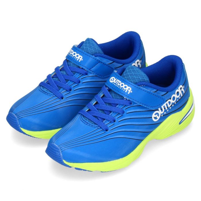 キッズ スニーカー ジュニア ランニングシューズ ゴム紐 ベルクロ アウトドアプロダクツ J200 KE77001 KE77002 KE77003 KE77004 子供 靴 3E ゆったり 幅広