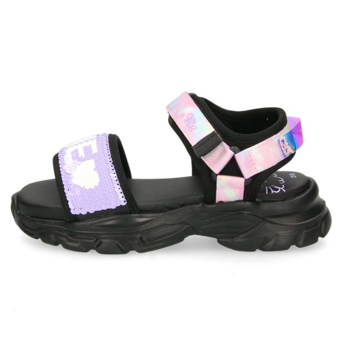 サンダル キッズ ジュニア 女の子 厚底 ブラック 黒 ホワイト スポーツサンダル スポサン スパンコール かわいい 軽量 靴 イコールミー 3705