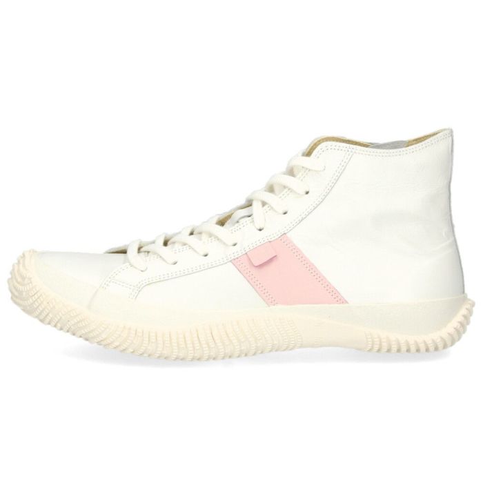 スピングル メンズ レディース スニーカー SPINGLE SP-443 ホワイト/ピンク カンガルーレザー ハイカット ファスナー付き 本革 日本製