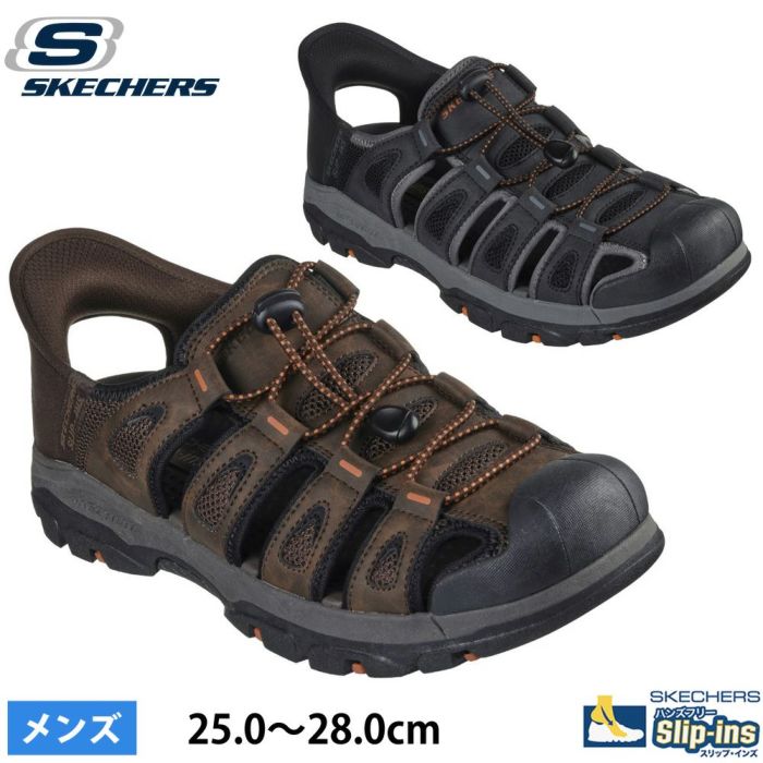 スケッチャーズ スリップインズ サンダル メンズ スポーツサンダル SKECHERS トレスメン - ノーヴィック 205187 CHOC BLK ブラック チョコレート 普通幅