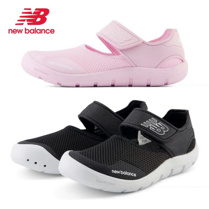 ニューバランス キッズ サンダル サマーシューズ new balance YO208 ワイズM ブラック ピンク 子供 靴 面ファスナー 男の子 女の子 アウトドア 水遊び