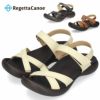 リゲッタカヌー レディース サンダル ぺたんこ 歩きやすい バックストラップ CJFD-5326 ブラック アイボリー 黒 ローヒール 幅広 履きやすい 靴 日本製