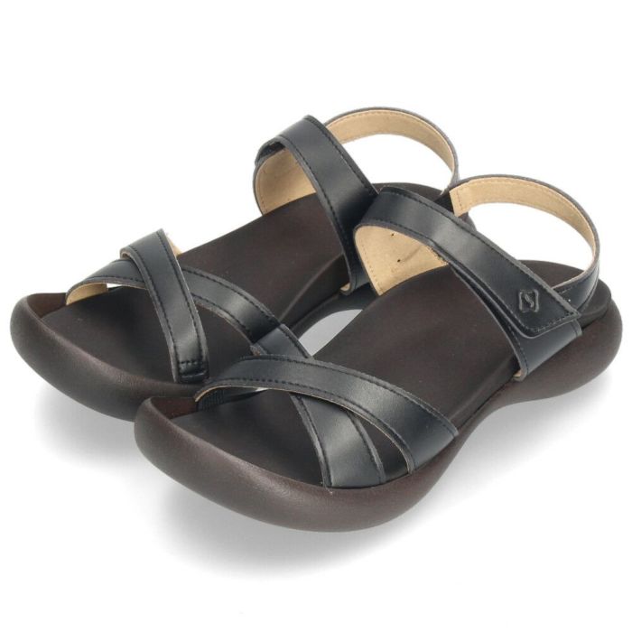 リゲッタカヌー レディース サンダル ぺたんこ 歩きやすい バックストラップ CJFD-5326 ブラック アイボリー 黒 ローヒール 幅広 履きやすい 靴 日本製