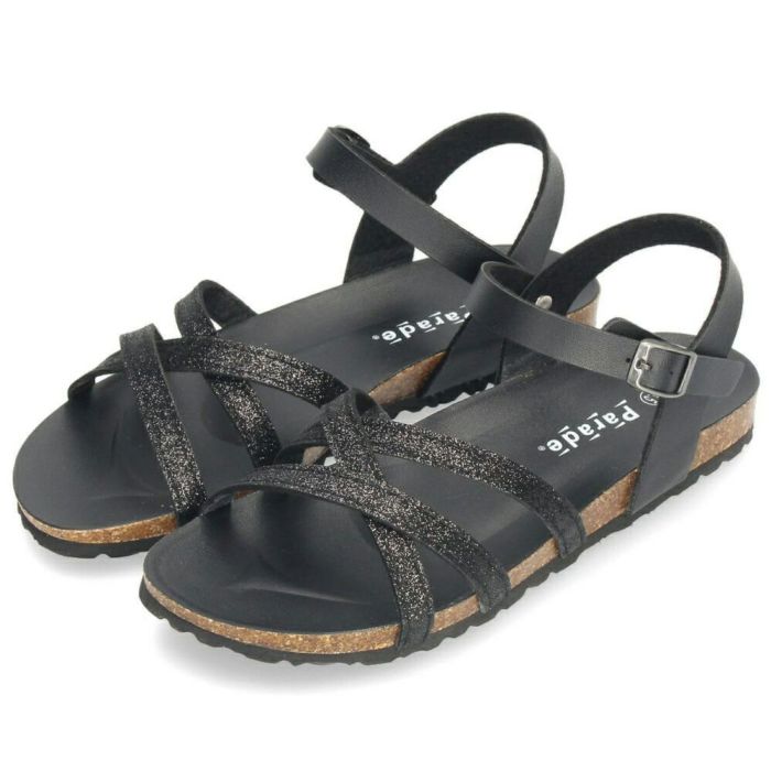 サンダル レディース ぺたんこ 歩きやすい 疲れない フットベッド ストラップ フラット おしゃれ きれいめ アンクルストラップ 1531 Parade