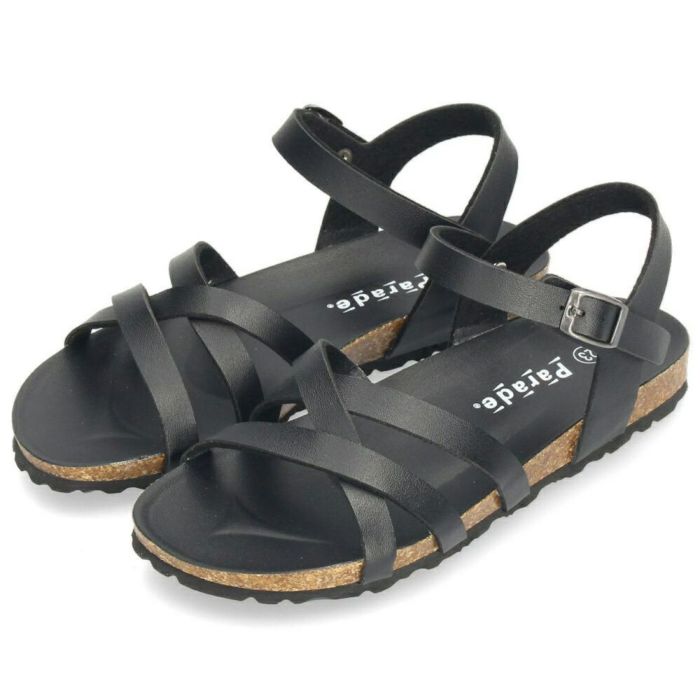 サンダル レディース ぺたんこ 歩きやすい 疲れない フットベッド ストラップ フラット おしゃれ きれいめ アンクルストラップ 1531 Parade