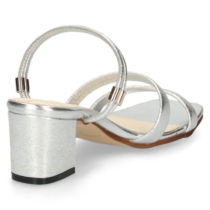 サンダル レディース ミュール ストラップ 黒 太ヒール 6cm 履きやすい 4842 ブラック ホワイト シルバー ヘビ 靴 日本製 メタルルージュ