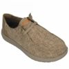 スケッチャーズ モカシン シューズ SKECHERS メンズ 紐靴 210726 グレー ブラウン カジュアルシューズ キャンバス 消臭インソール　
