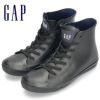 GAP スニーカー 防水 レインシューズ レディース 靴 ギャップ GPL22355 ブラック ベージュ ネイビー ゴムひも 履きやすい ハイカット 黒 紺