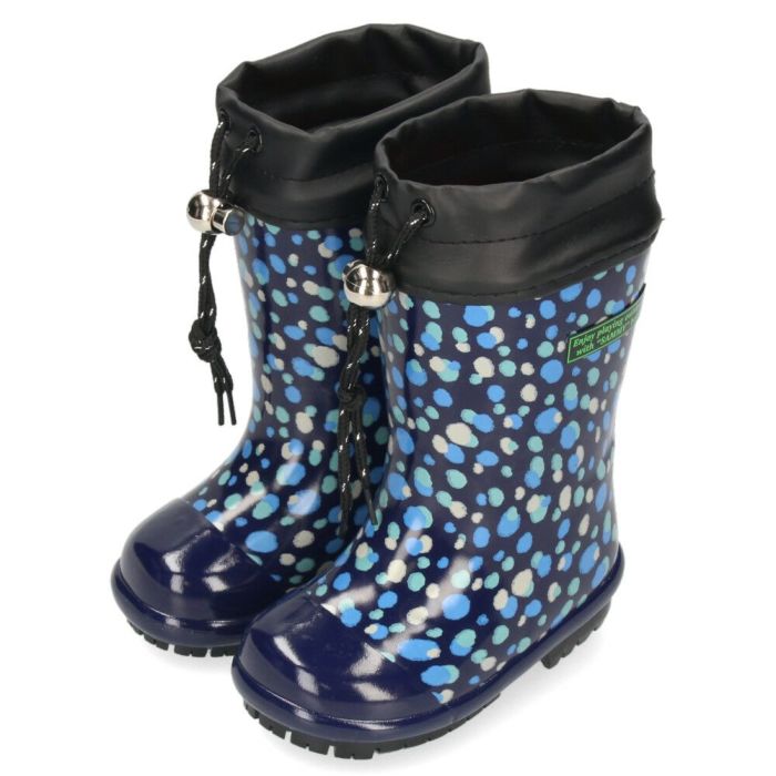 長靴 レインシューズ 弘進ゴムキッズ ジュニア 女の子 水玉 ドット ネイビー ブラック 6831 靴 雨 冬 雪 防寒 子供用