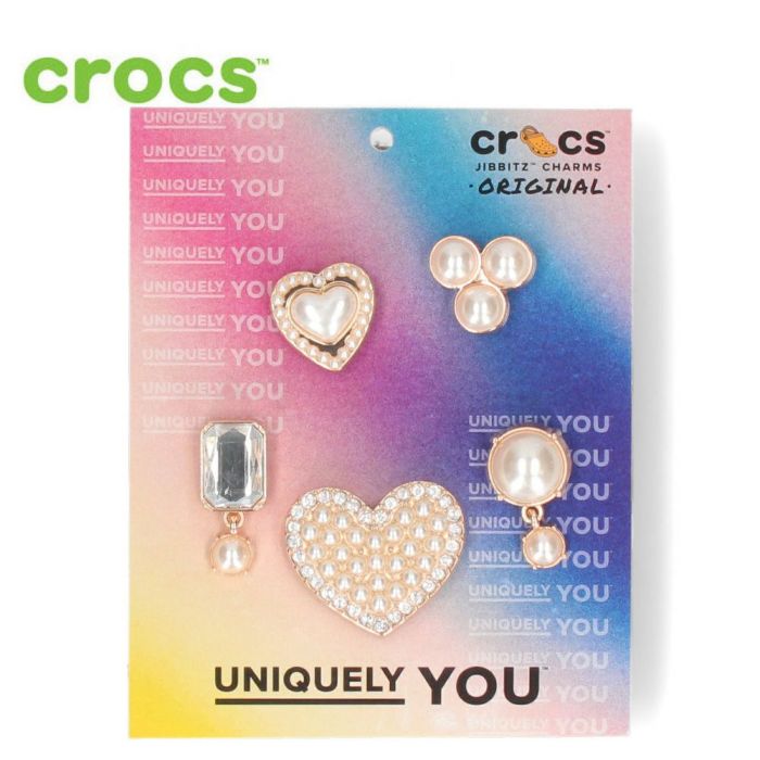 クロックス ジビッツ チャーム アクセサリー crocs パーリー ゲイツ 13257 Pearly Gates 5 Pack パール ハート 真珠 JIBBITZ カスタマイズ