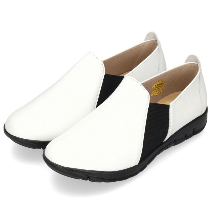 スリッポン レディース 本革 靴 スニーカー レザー 牛革 きれいめ ゴム 日本製 フラット COON CN2401 クーン