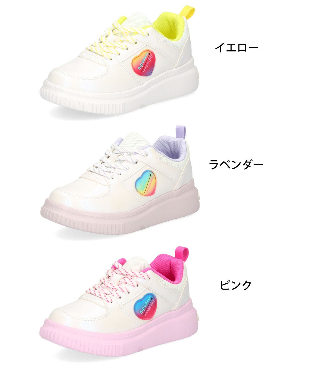 ニコプチ 靴 ジュニア スニーカー キッズ 女の子 ニコプチスクール 520 イエロー ピンク ラベンダー 厚底 おしゃれ かわいい 紐 レースアップ シューズ アキレス