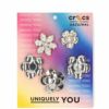 クロックス ジビッツ チャーム アクセサリー crocs モンクローム シルバー フラワーズ 10013258 Monochrome Slvr Flowers 5Pack 花  JIBBITZ カスタマイズ