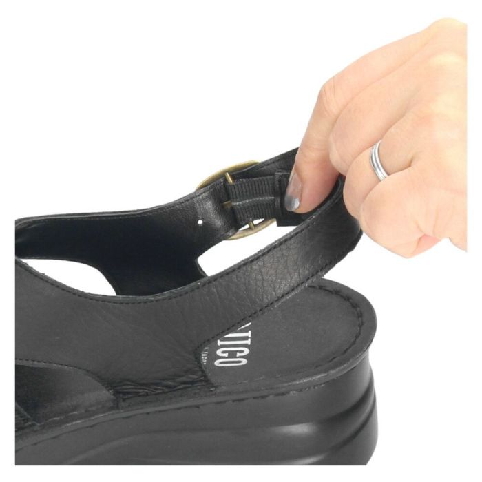 ニコ サンダル NICO レディース 42123 靴 オープントゥ バックストラップ 本革 日本製 厚底 軽い 歩きやすい 履きやすい 足に優しい