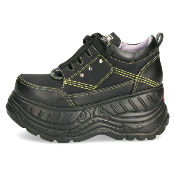 厚底スニーカー レディース ブラック ホワイト レースアップ シューズ ヨースケ YOSUKE 靴 カジュアル 4460010 黒 白 ダッドスニーカー