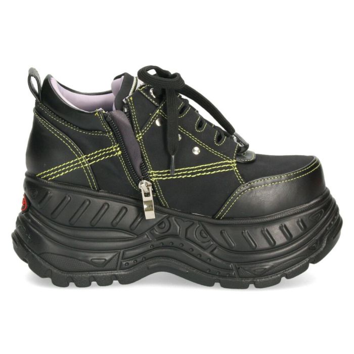 厚底スニーカー レディース ブラック ホワイト レースアップ シューズ ヨースケ YOSUKE 靴 カジュアル 4460010 黒 白 ダッドスニーカー