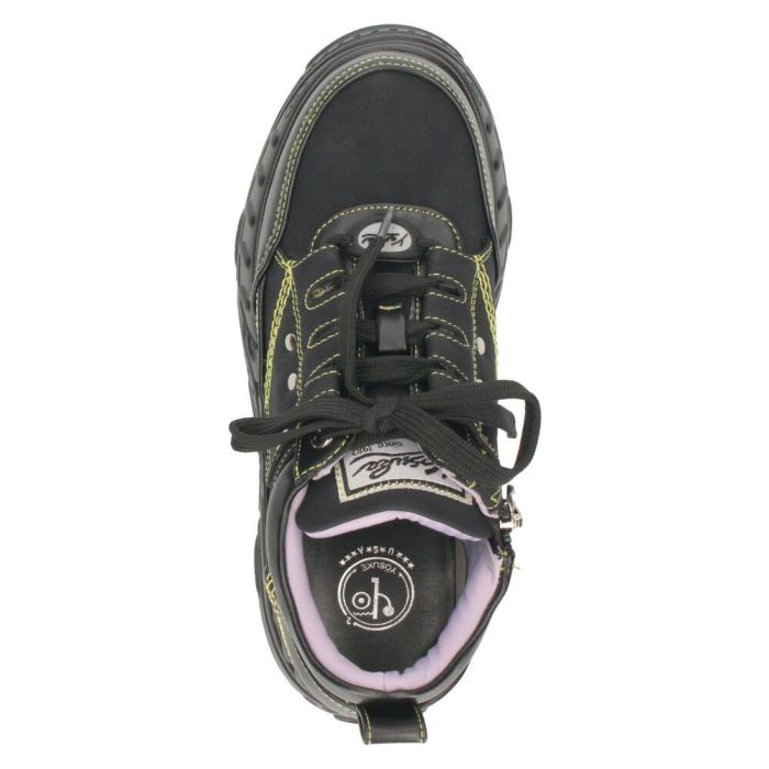 厚底スニーカー レディース ブラック ホワイト レースアップ シューズ ヨースケ YOSUKE 靴 カジュアル 4460010 黒 白 ダッドスニーカー