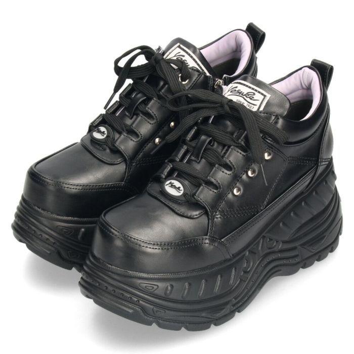 厚底スニーカー レディース ブラック ホワイト レースアップ シューズ ヨースケ YOSUKE 靴 カジュアル 4460010 黒 白 ダッドスニーカー