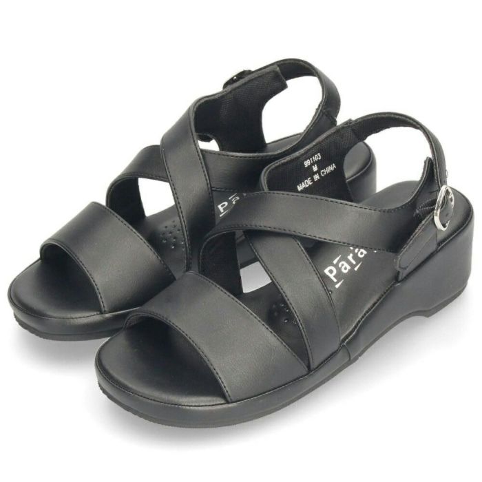 オフィスサンダル 黒 ナースサンダル 厚底 疲れにくい レディース サンダル ブラック ベルト ストラップ Parade パレード 991102 991103