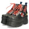 ヨースケ スニーカー yusuke shoes レディース 2601142 靴 ワッペン付き厚底スニーカ 3E ハイカット レースアップ 安定感